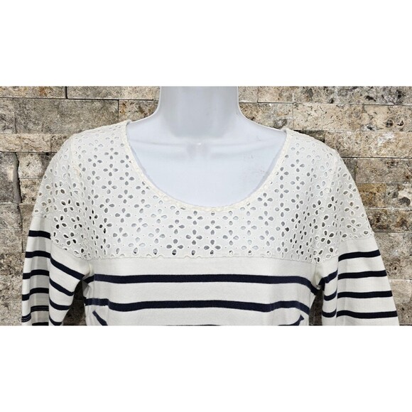 Postmark Anthropologie Tunic Dress White Nautical Striped Pockets Cotton Size S - Picture 5 of 9